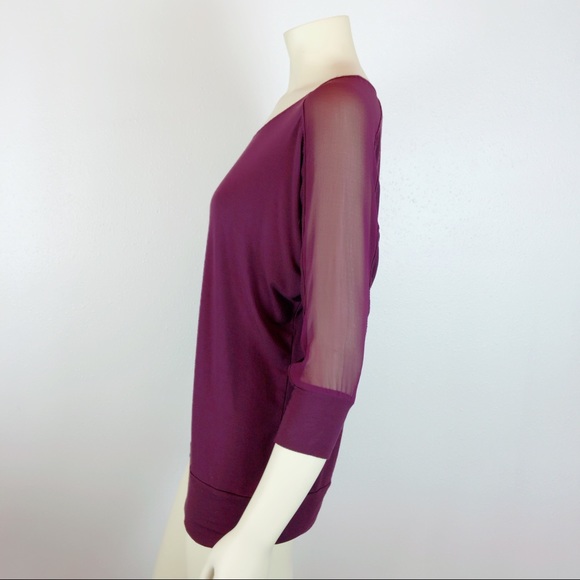 Club Monaco Burgundy Dolman Sleeve Top Size M - Picture 2 of 4